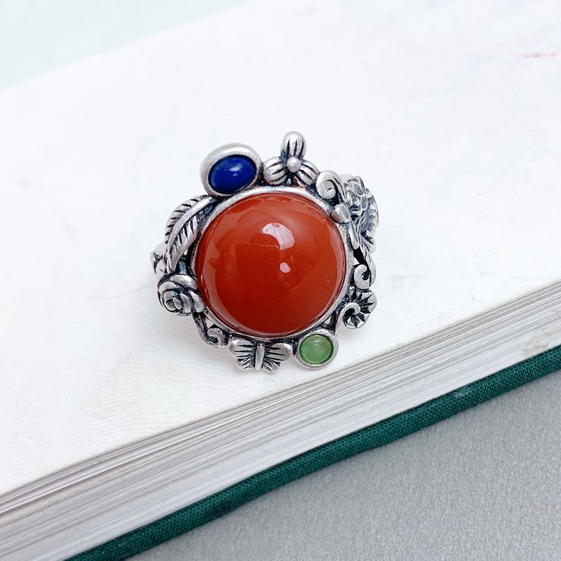 JADE RING( JADE,LAPIS,AGATE,AMBER,TURQUOISE)S925