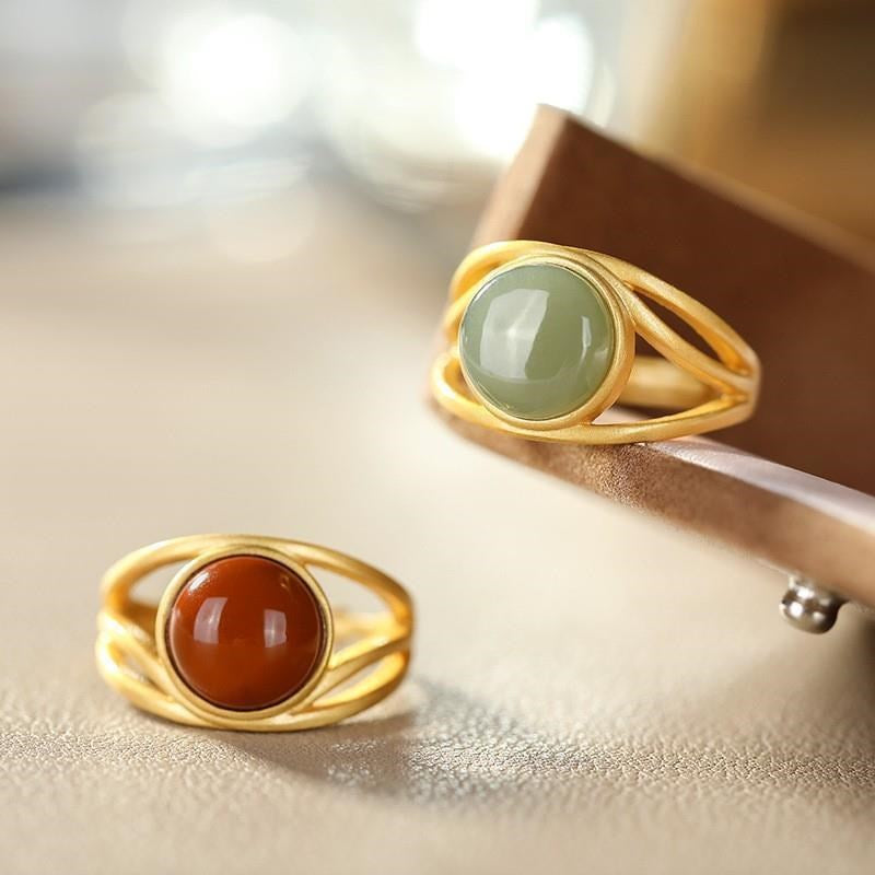 JADE RING( JADE,LAPIS,AGATE,AMBER,TURQUOISE)S925