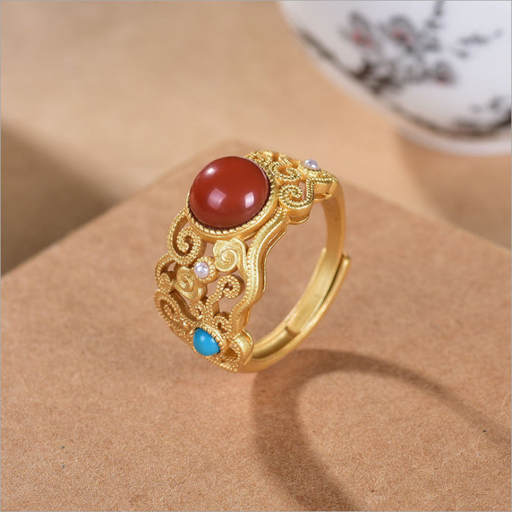 JADE RING( JADE,LAPIS,AGATE,AMBER,TURQUOISE)S925